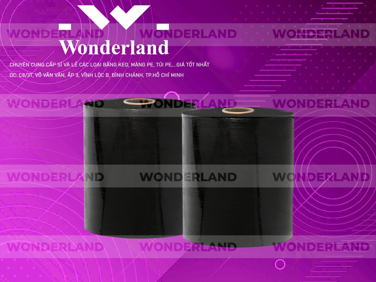 MÀNG PE ĐEN 19.5KG LÕI 1.2KG WONDERLAND CHẤT LƯỢNG TỐT NHẤT