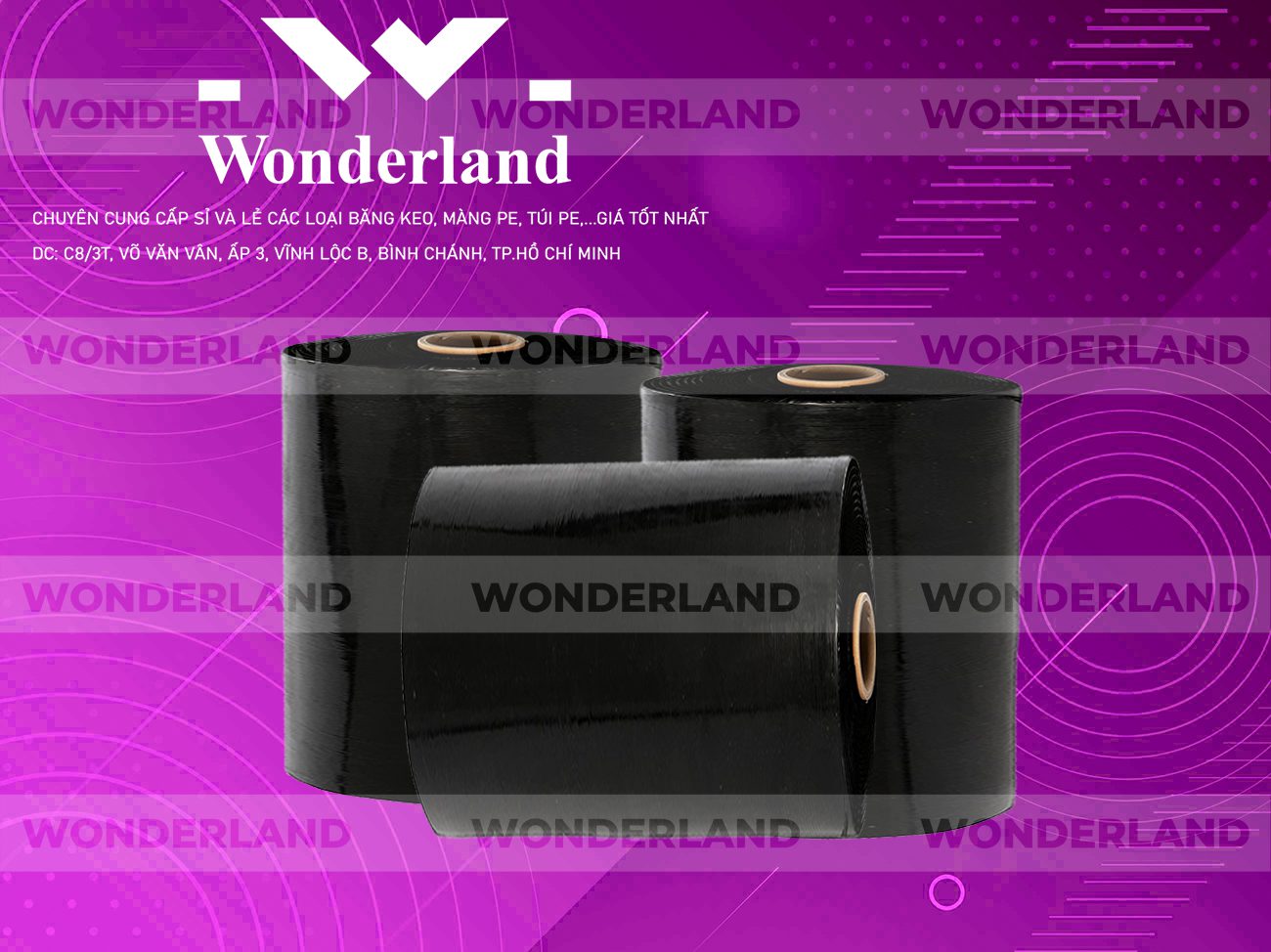 MÀNG PE ĐEN 19.5KG LÕI 1.2KG WONDERLAND GIÁ TỐT