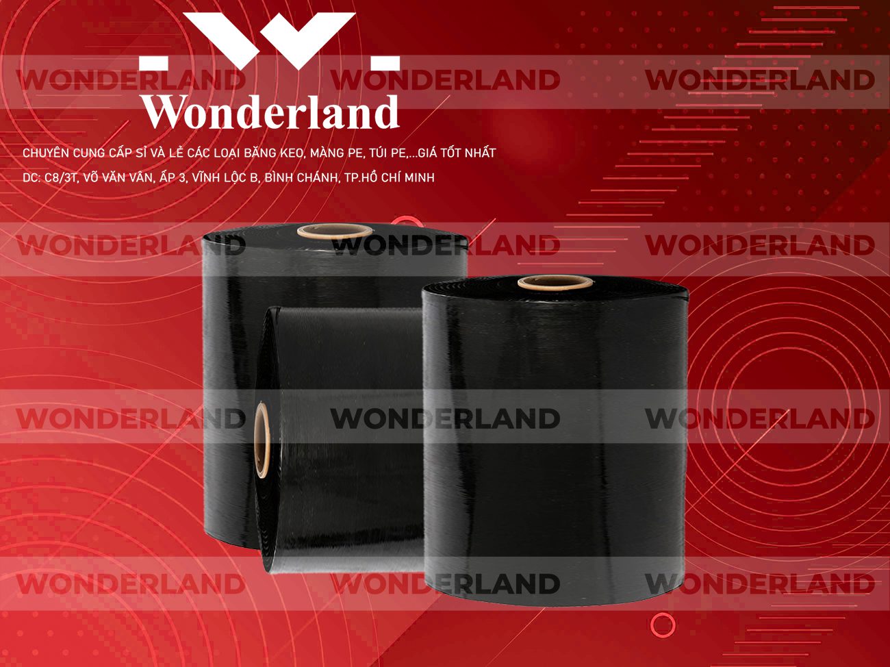 MÀNG PE ĐEN 19.6KG LÕI 1.2KG WONDERLAND CHẤT LƯỢNG TỐT NHẤT