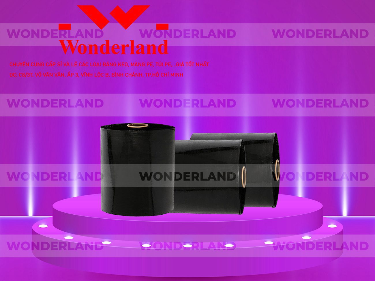 MÀNG PE ĐEN 19.9KG LÕI 1.2KG WONDERLAND GIÁ TỐT