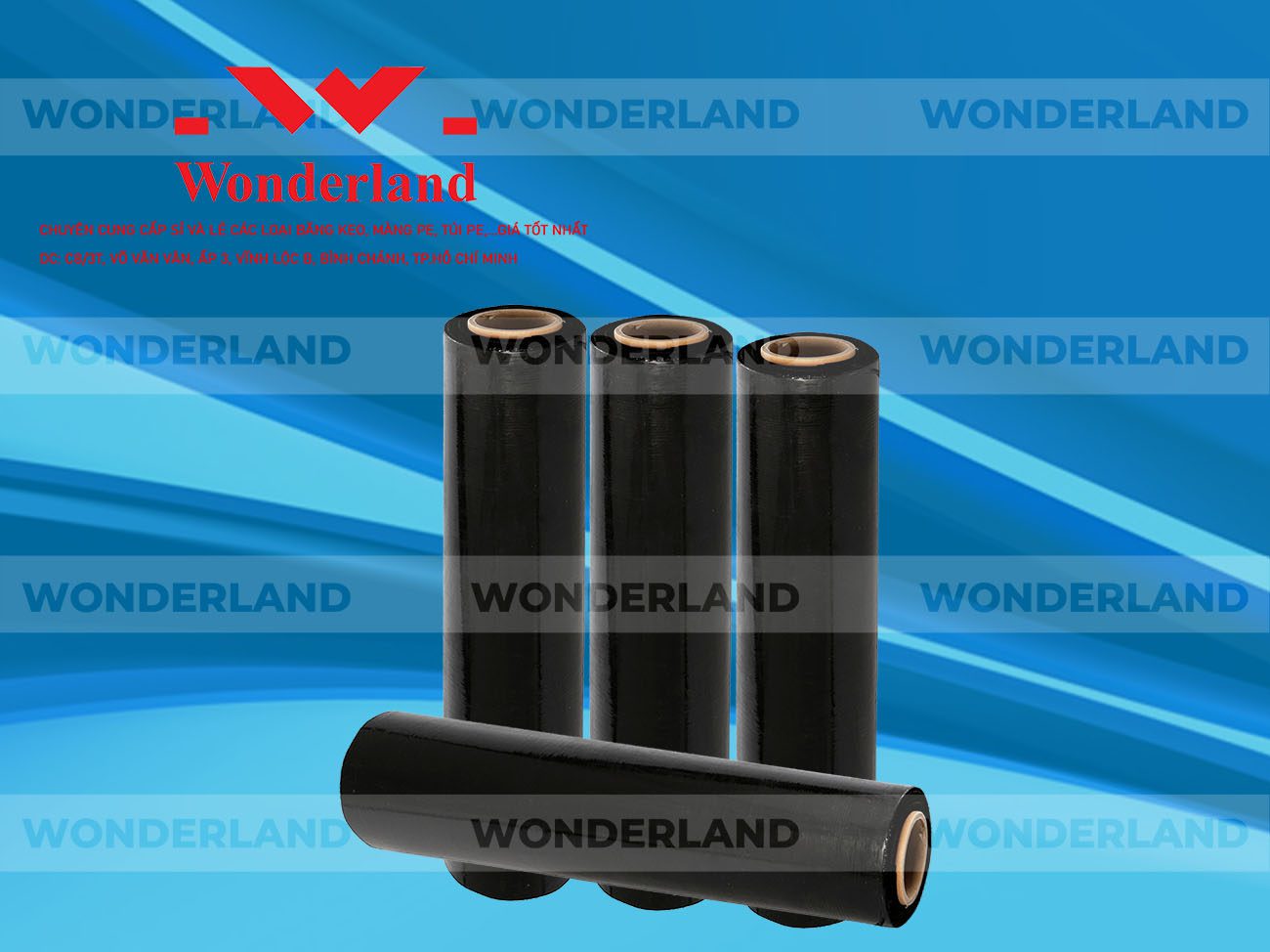 MÀNG PE ĐEN 1KG LÕI 200G WONDERLAND CHẤT LƯỢNG CAO