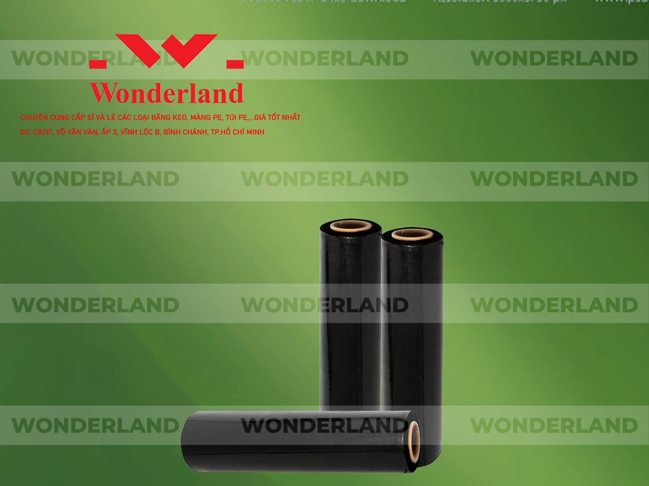 MÀNG PE ĐEN 2.1KG LÕI 200G WONDERLAND GIÁ TỐT