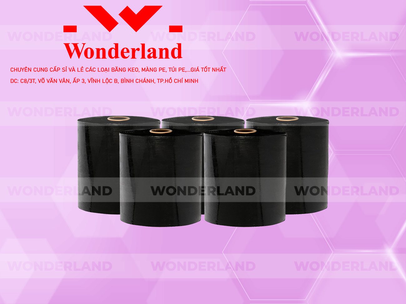 MÀNG PE ĐEN 20.4KG LÕI 1.2KG WONDERLAND GIÁ TỐT