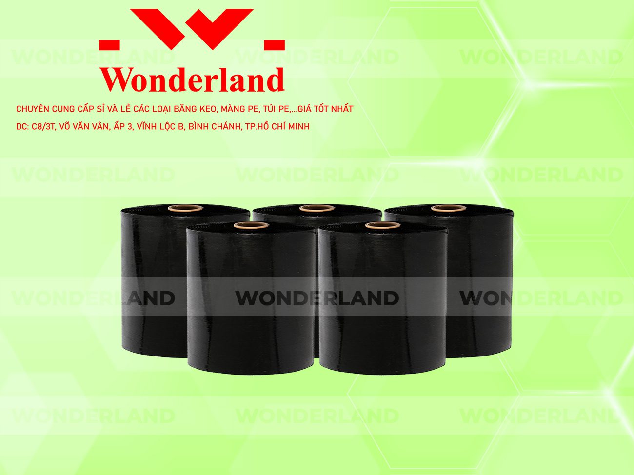 MÀNG PE ĐEN 20.6KG LÕI 1.2KG WONDERLAND GIÁ TỐT