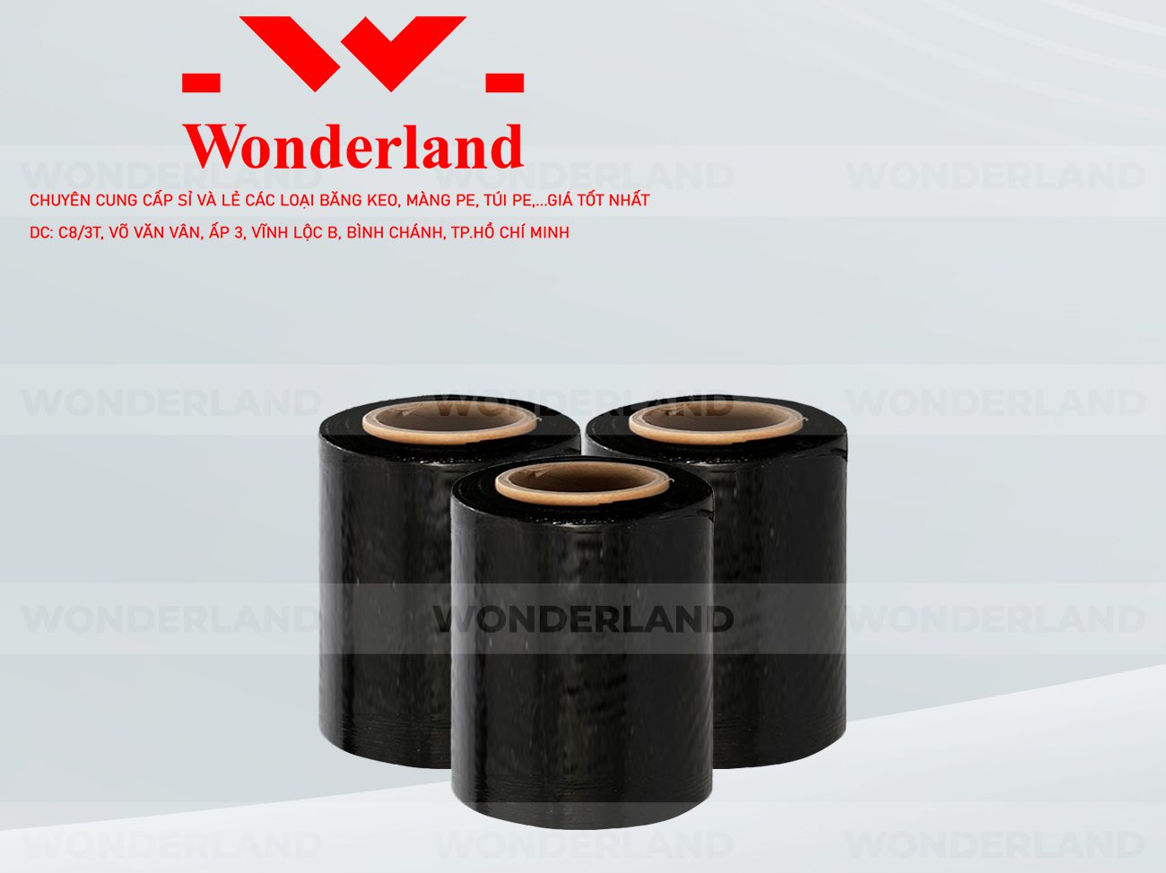 MÀNG PE ĐEN 20CM x 800GR GIÁ SỈ TỐT NHẤT TẠI WONDERLAND