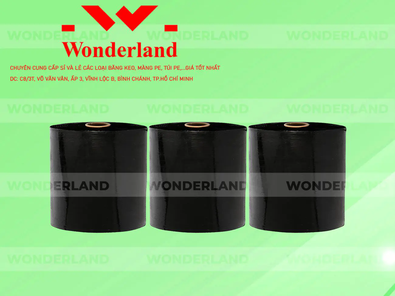 MÀNG PE ĐEN 21.5KG LÕI 1.2KG WONDERLAND CHẤT LƯỢNG TỐT NHẤT