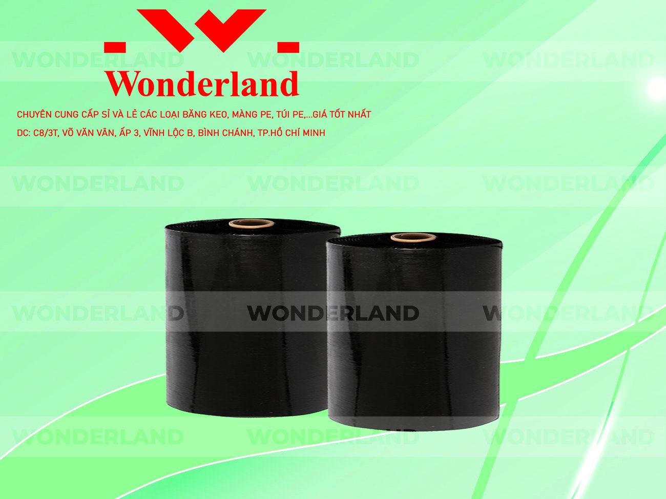 MÀNG PE ĐEN 21.6KG LÕI 1.2KG WONDERLAND CHẤT LƯỢNG TỐT NHẤT