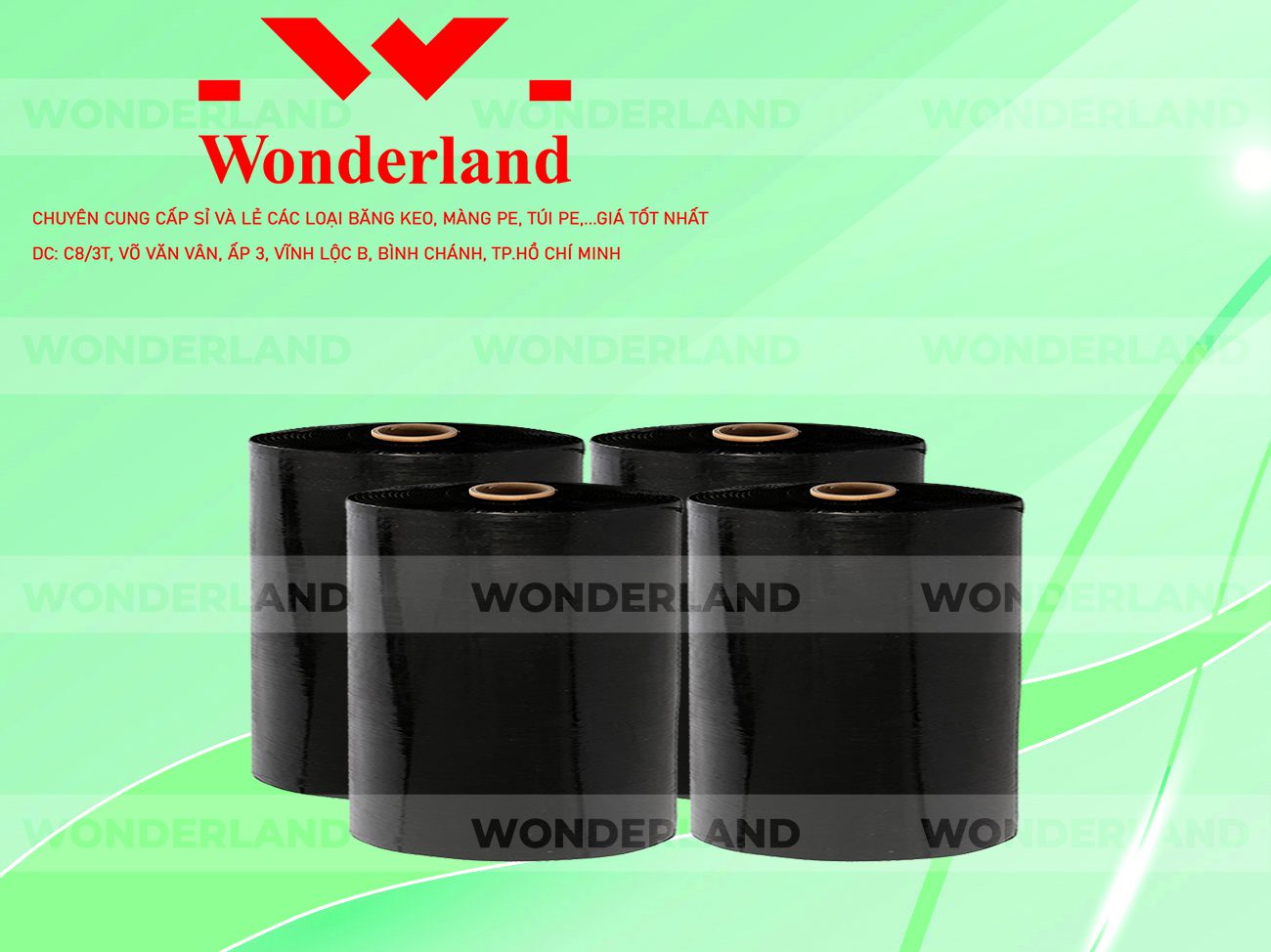 MÀNG PE ĐEN 21.6KG LÕI 1.2KG WONDERLAND GIÁ TỐT
