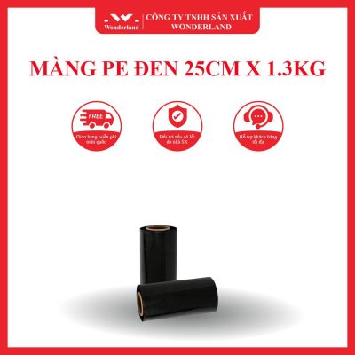 MÀNG PE ĐEN 25CM X 1.3KG WONDERLAND