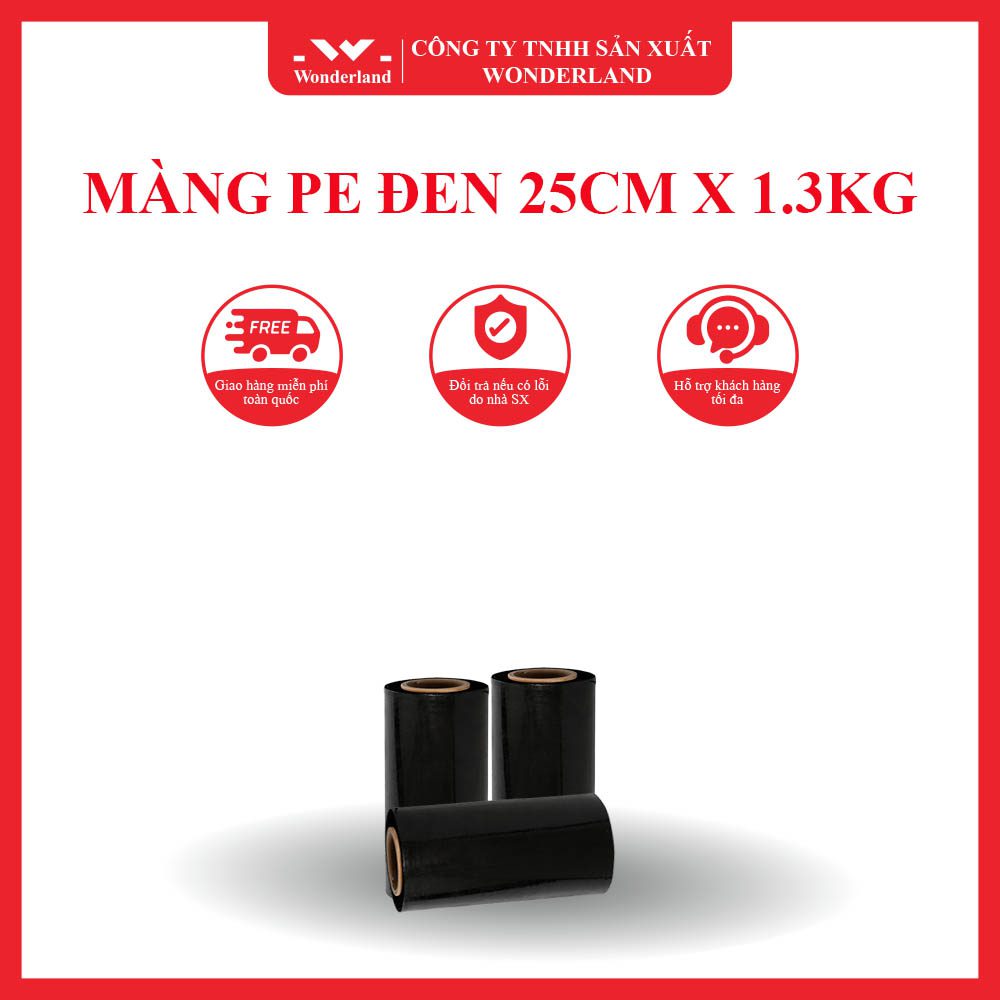 MÀNG PE ĐEN 25CM X 1.3KG