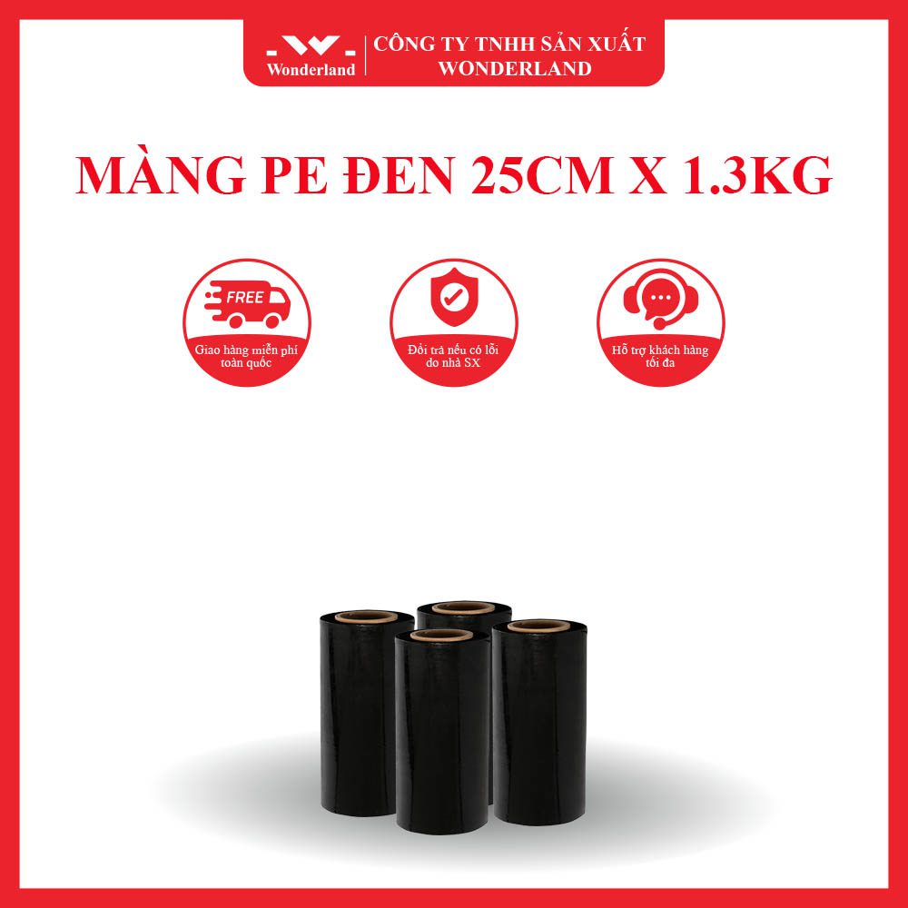 MÀNG PE ĐEN 25CM X 1.3KG GIÁ SỈ TỐT NHẤT TẠI WONDERLAND
