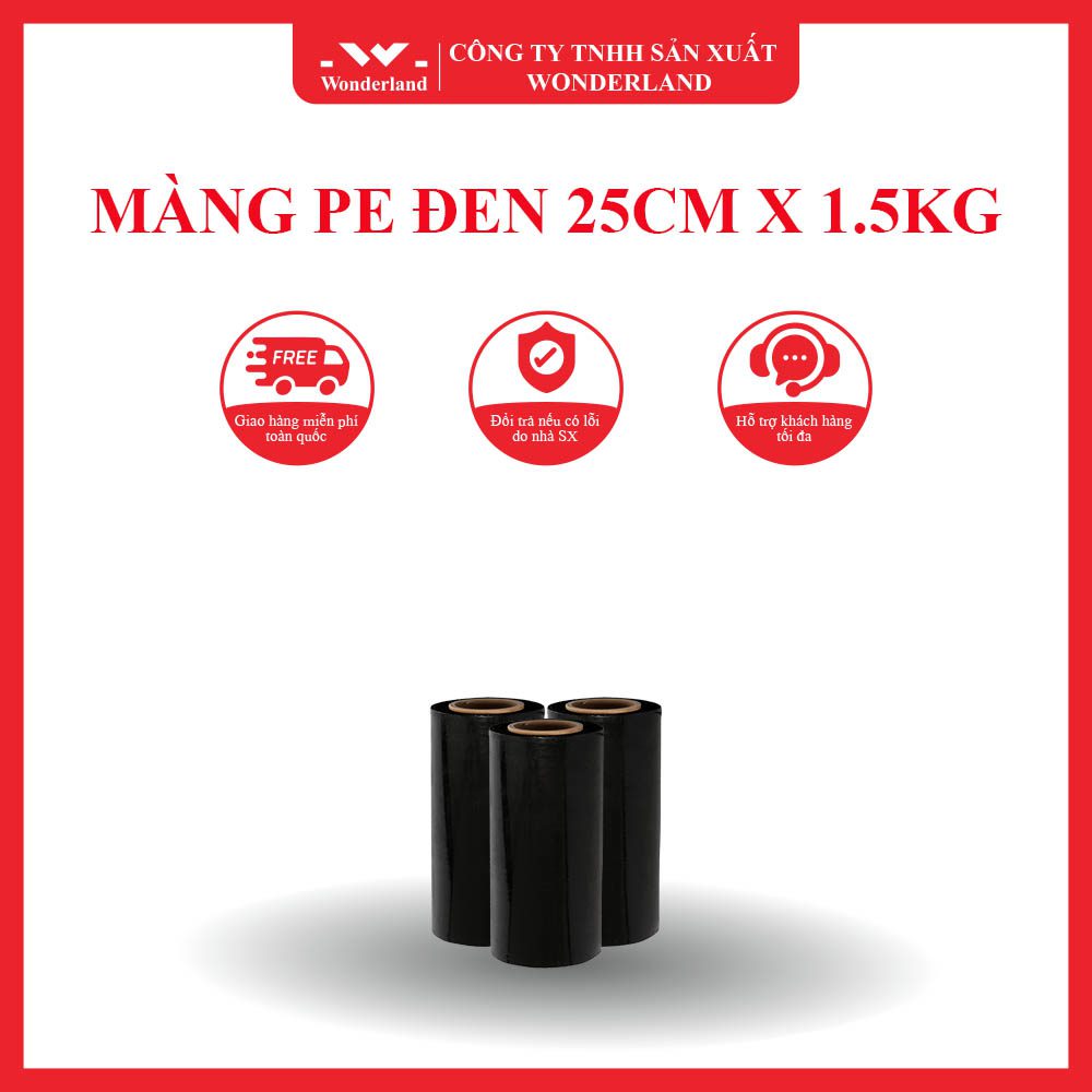 MÀNG PE ĐEN 25CM X 1.5KG