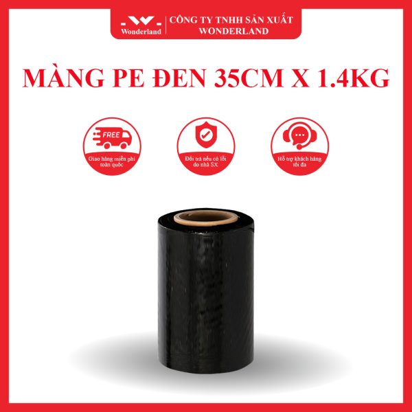 MÀNG PE ĐEN 35CM X 1.4KG WONDERLAND
