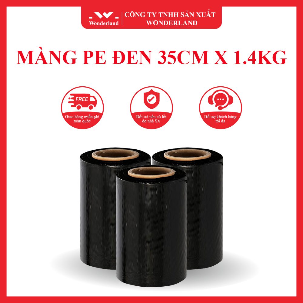 MÀNG PE ĐEN 35CM X 1.4KG GIÁ SỈ TỐT NHẤT TẠI WONDERLAND