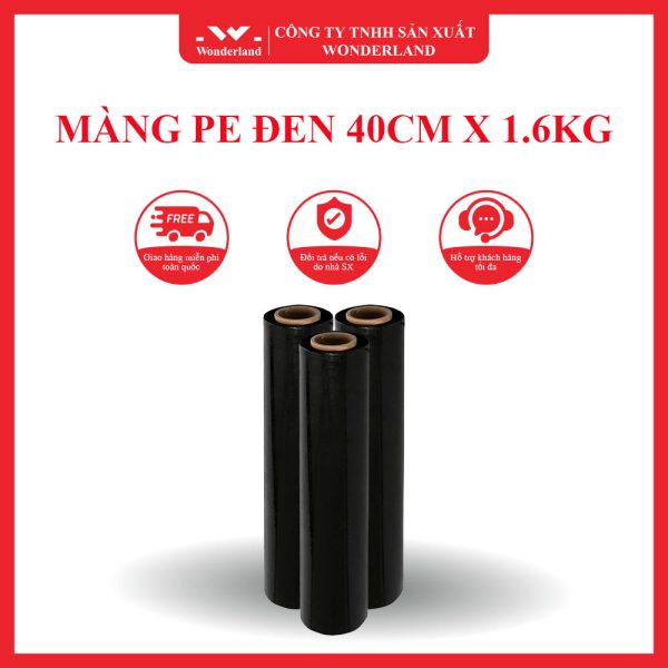 MÀNG PE ĐEN 40CM X 1.6KG WONDERLAND