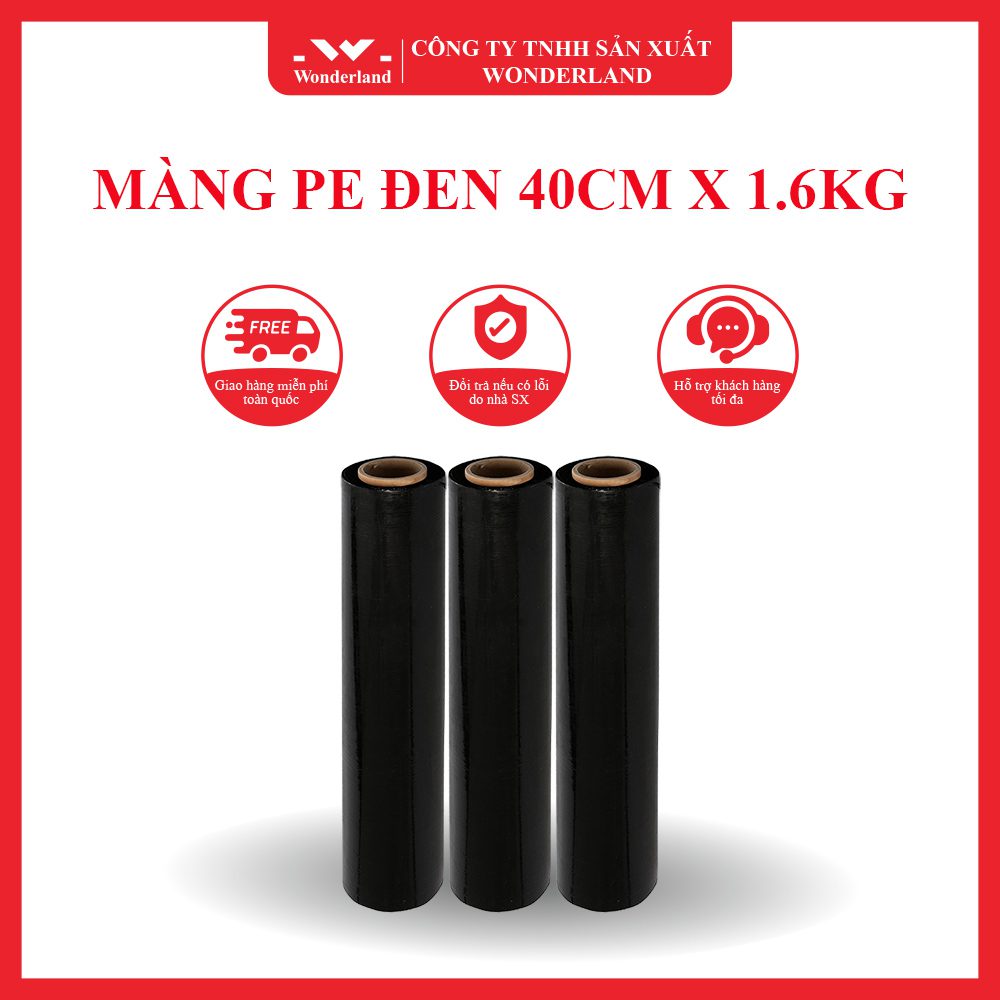 MÀNG PE ĐEN 40CM x 1.6KG GIÁ SỈ TỐT NHẤT TẠI WONDERLAND
