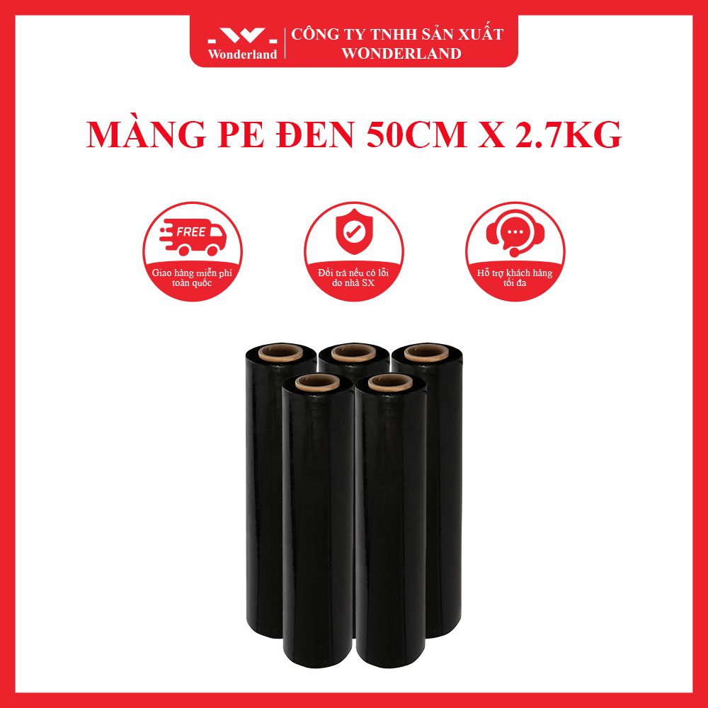 MÀNG PE ĐEN 50CM X 2.7KG GIÁ SỈ TỐT NHẤT TẠI WONDERLAND