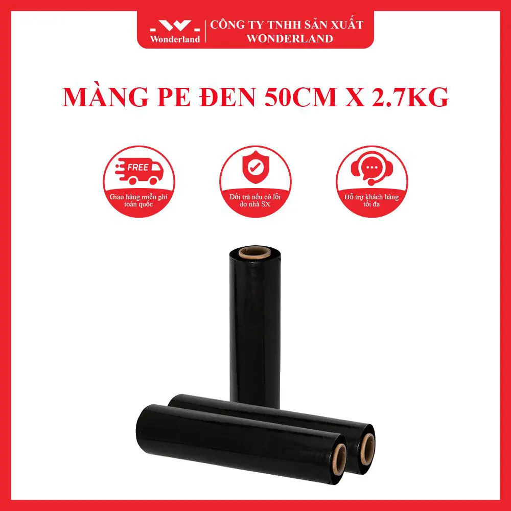 MÀNG PE ĐEN 50CM X 2.7KG