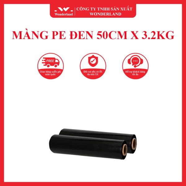 MÀNG PE ĐEN 50CM X 3.2KG WONDERLAND