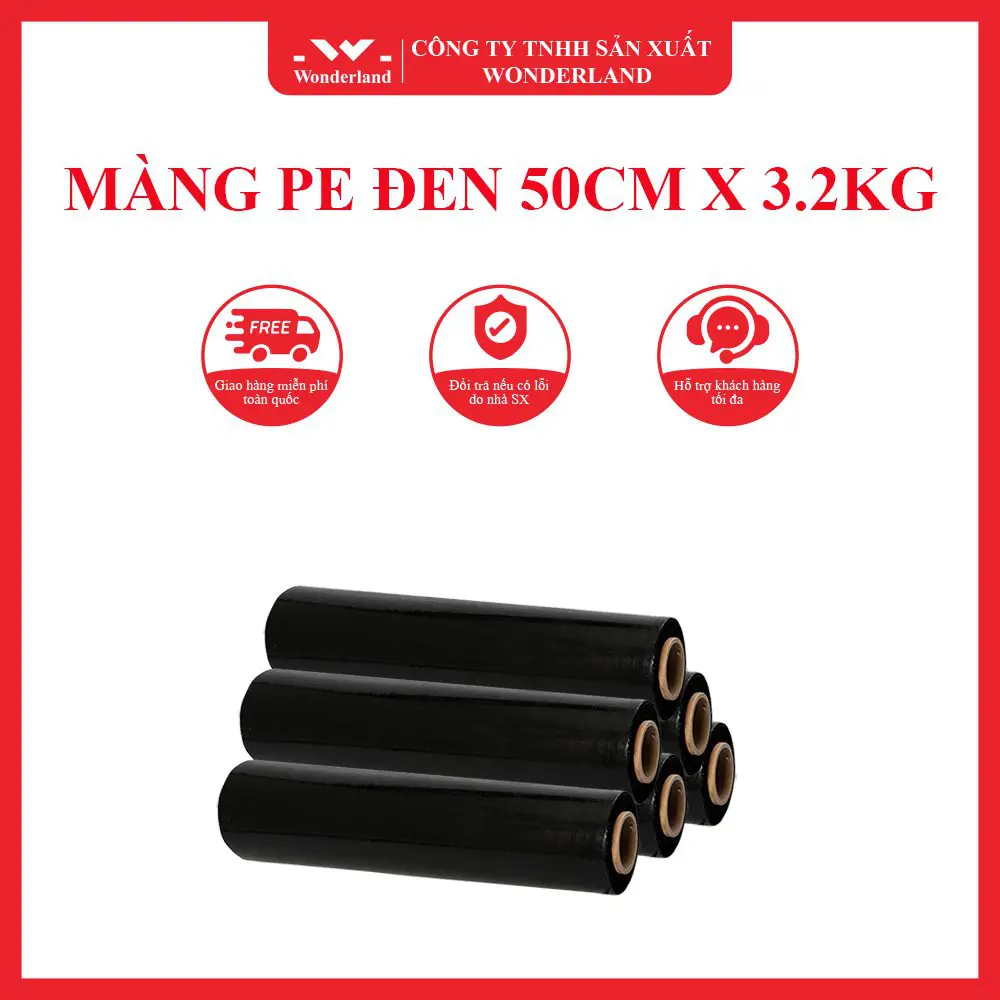 MÀNG PE ĐEN 50CM X 3.2KG