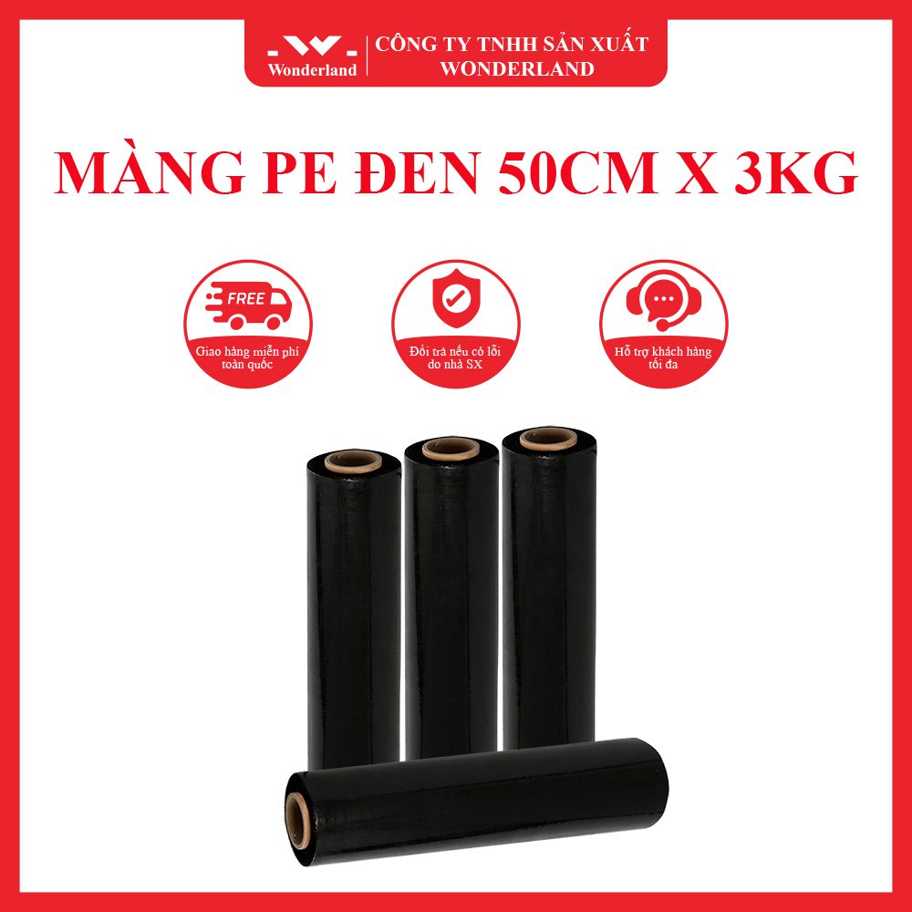 MÀNG PE ĐEN 50CM X 3KG WONDERLAND GIÁ SỈ TỐT NHẤT