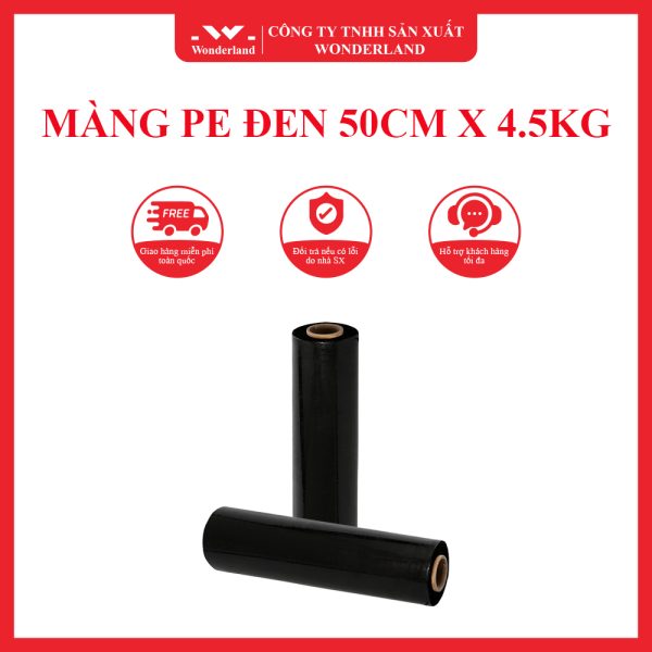 MÀNG PE ĐEN 50CM X 4.5KG WONDERLAND