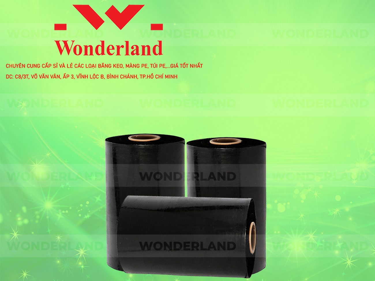 MÀNG PE ĐEN 8.2KG LÕI 500G WONDERLAND GIÁ TỐT