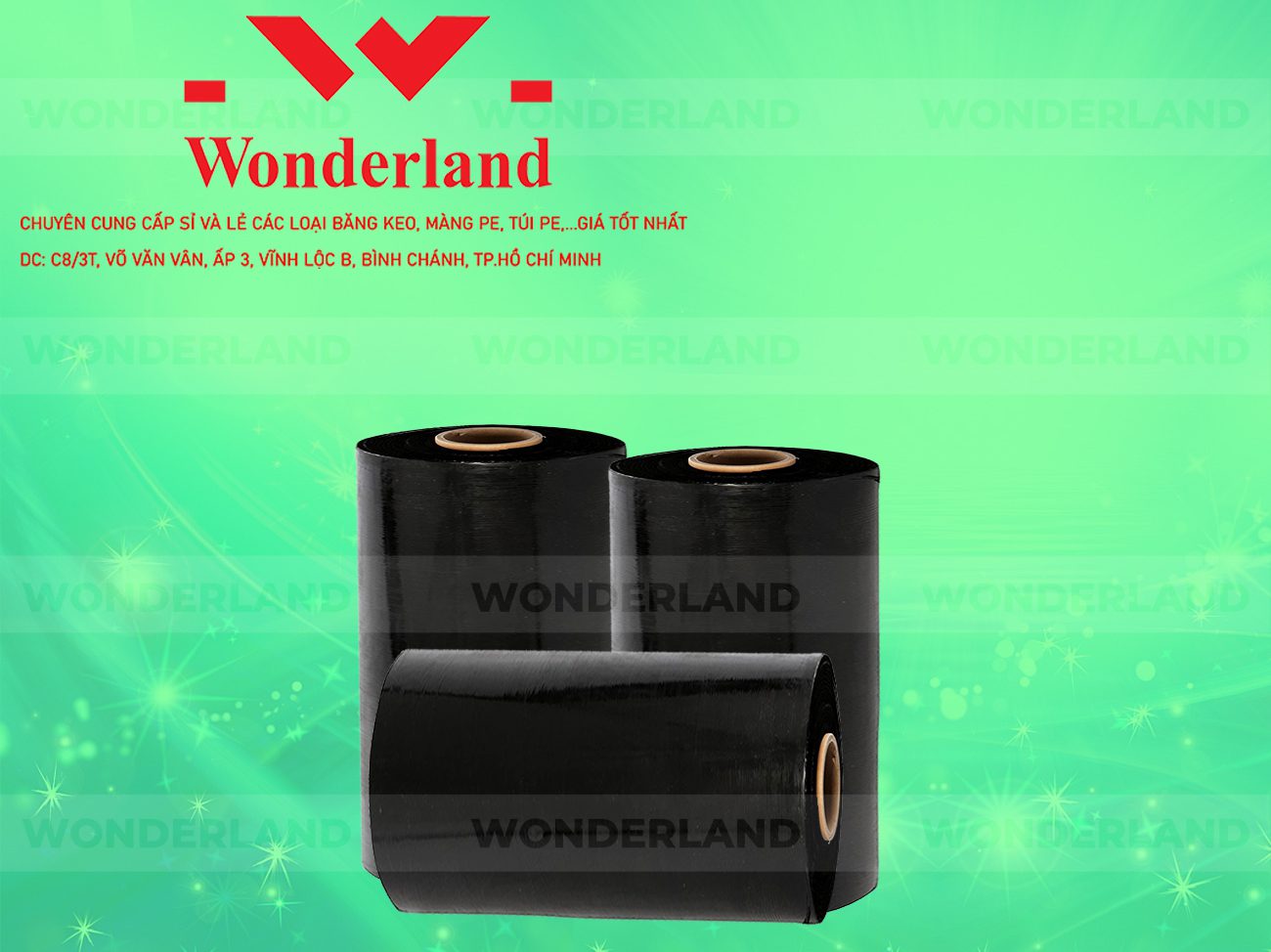MÀNG PE ĐEN 8.3KG LÕI 500G WONDERLAND GIÁ TỐT