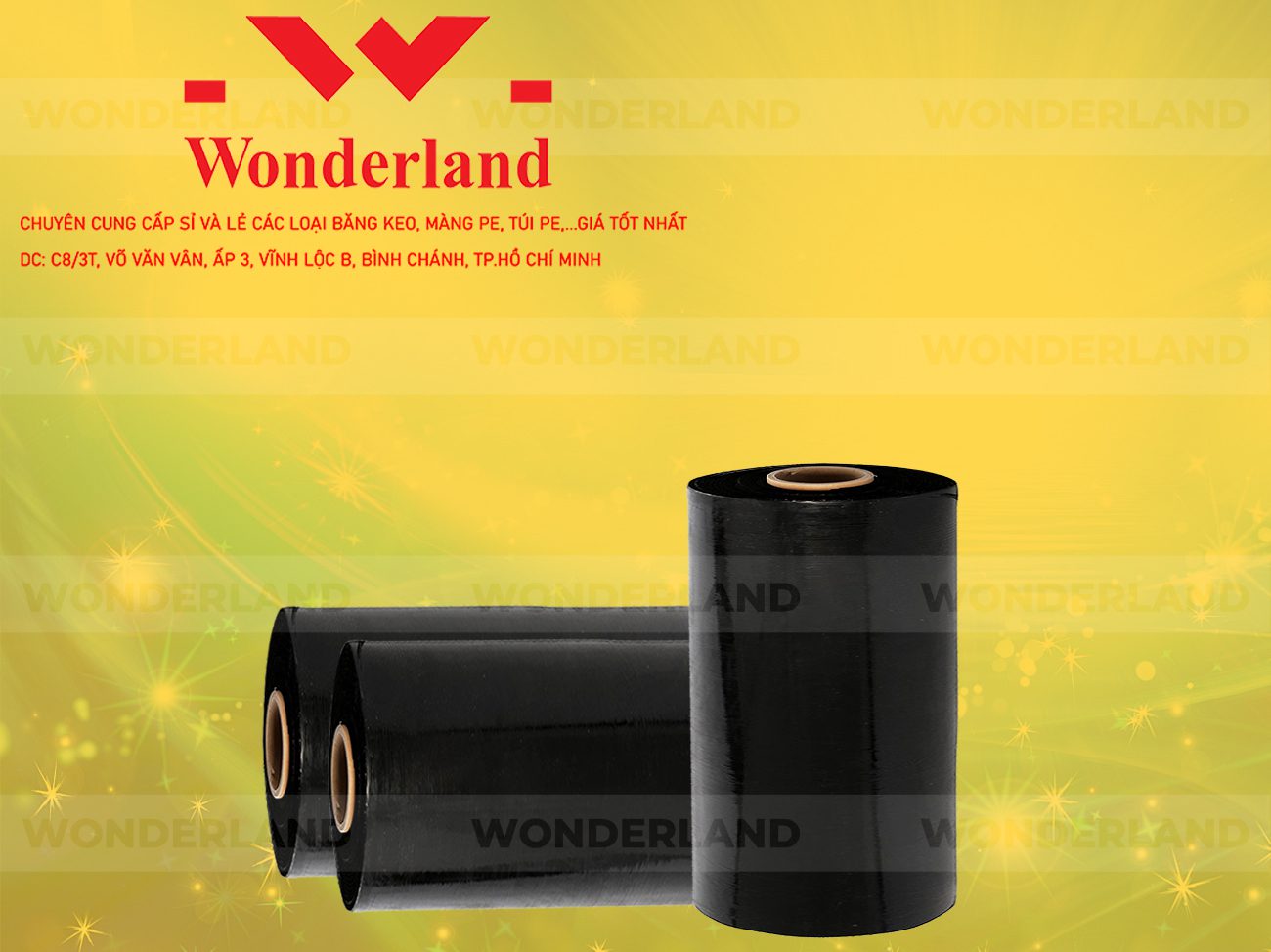 MÀNG PE ĐEN 8KG LÕI 500G WONDERLAND GIÁ TỐT