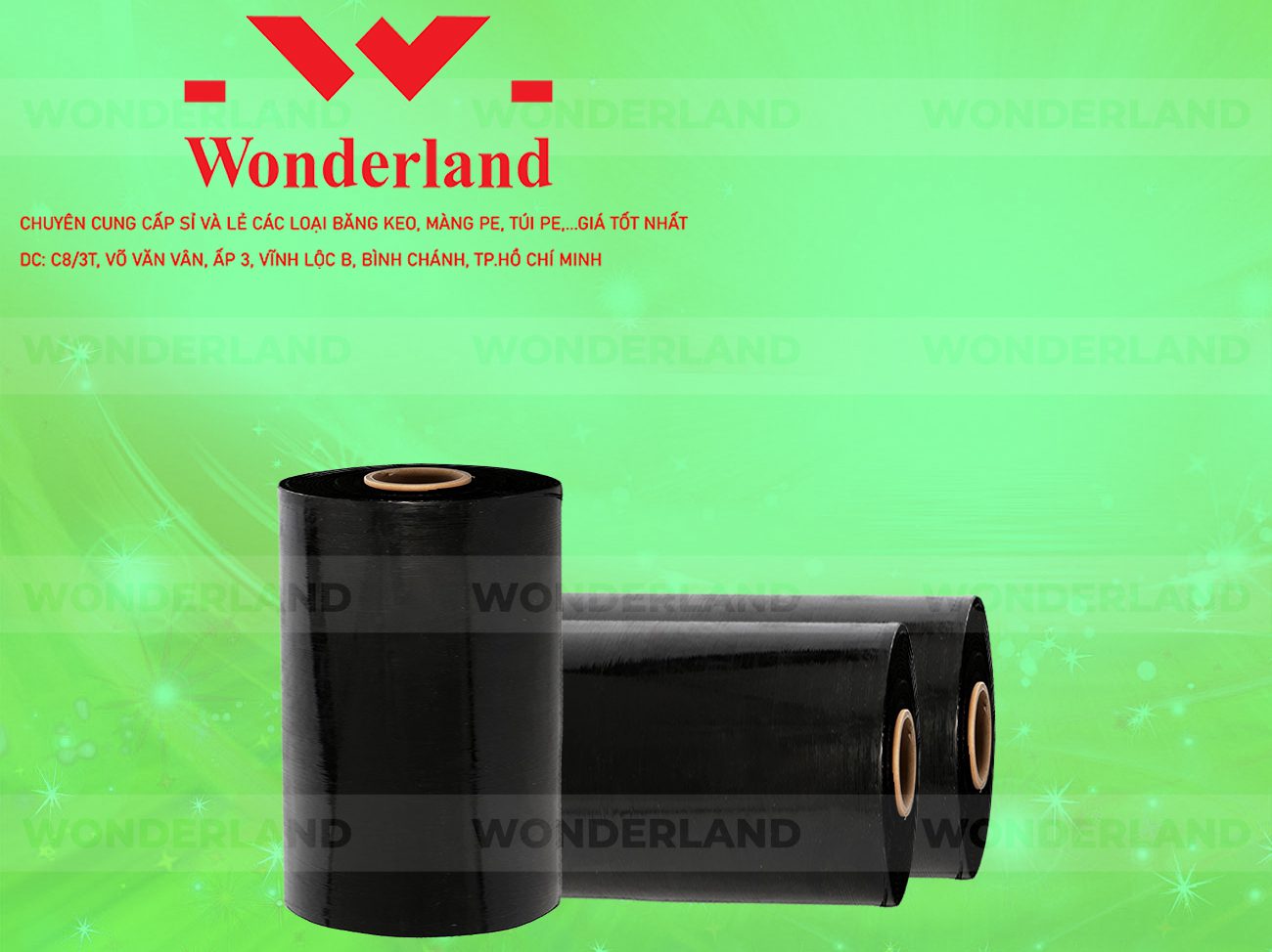MÀNG PE ĐEN 9.1KG LÕI 500G WONDERLAND GIÁ TỐT