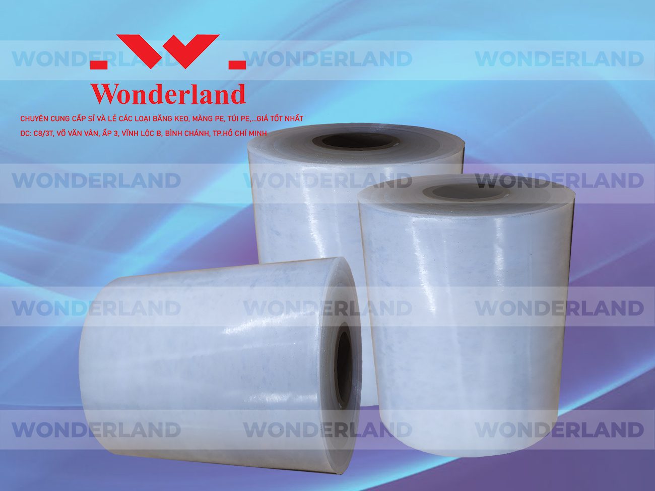 MÀNG PE QUẤN MÁY 12.9KG LÕI 1.2KG CHẤT LƯỢNG CAO WONDERLAND GIÁ SỈ TỐT NHẤT