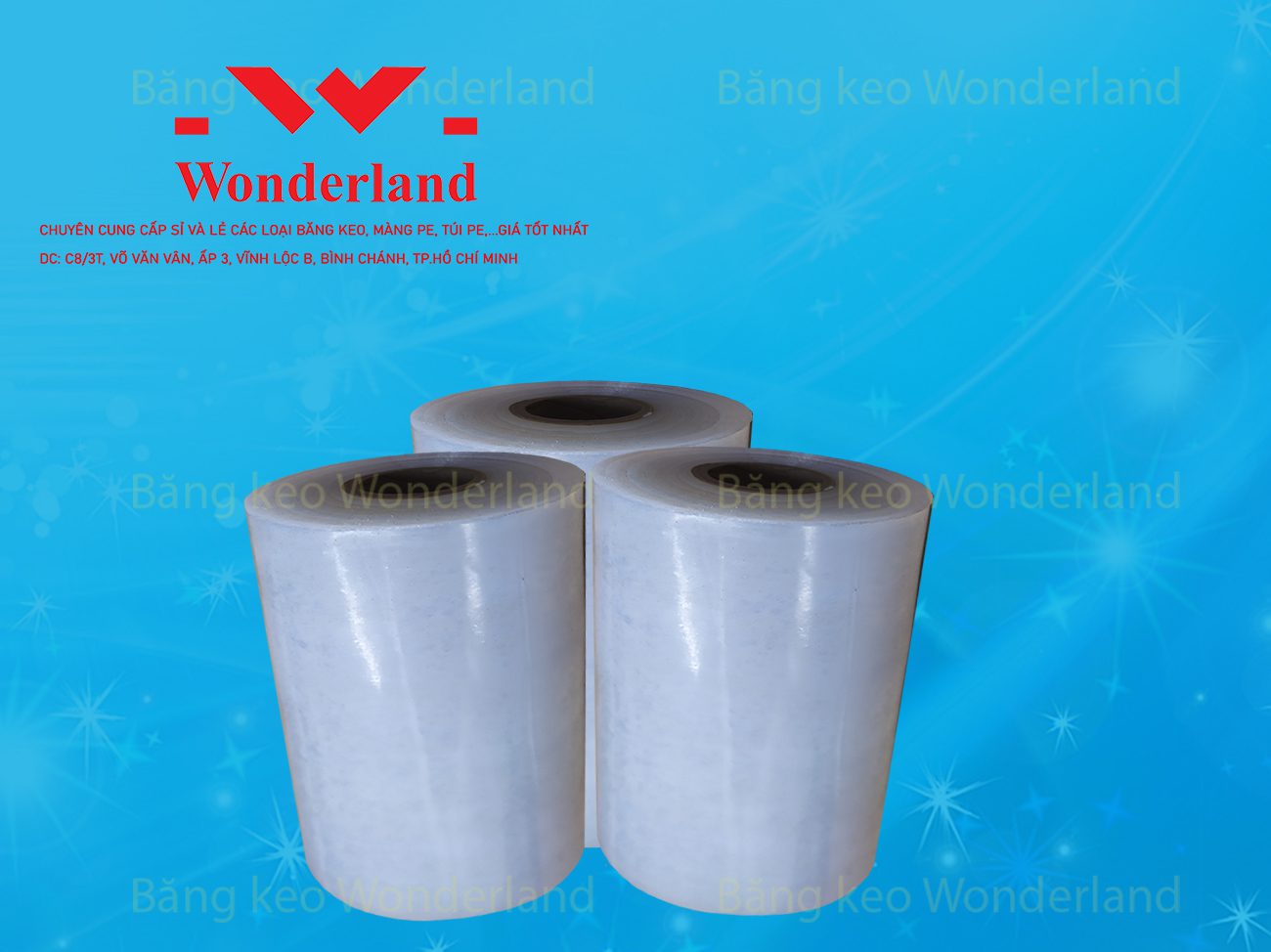 MÀNG PE QUẤN MÁY 12KG LÕI 1.2KG CHẤT LƯỢNG CAO WONDERLAND GIÁ SỈ TỐT NHẤT