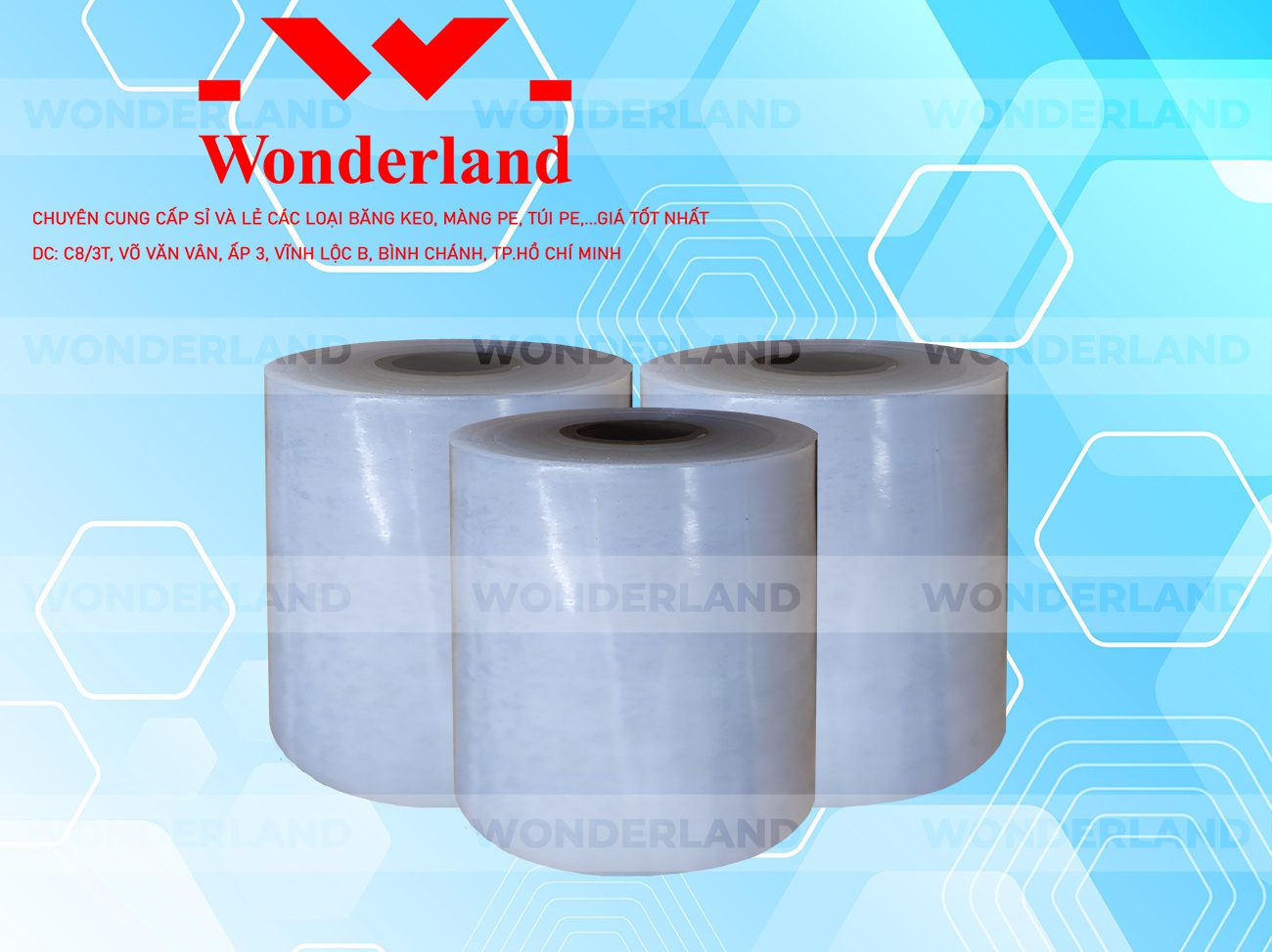 MÀNG PE TRẮNG 12.7KG LÕI 1.2KG CHẤT LƯỢNG CAO WONDERLAND