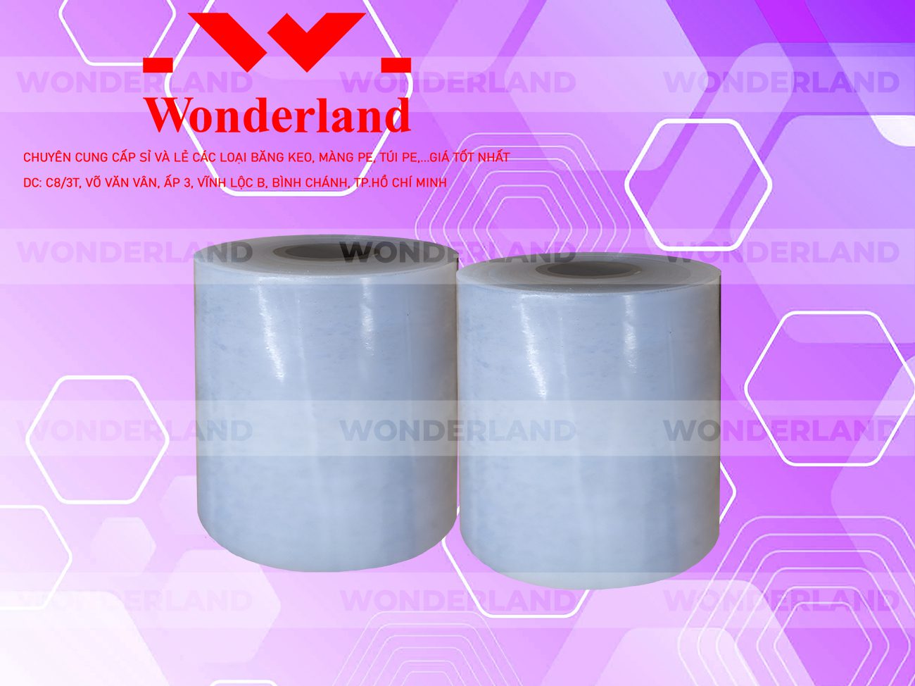 MÀNG PE TRẮNG 12.8KG LÕI 1.2KG CHẤT LƯỢNG CAO WONDERLAND
