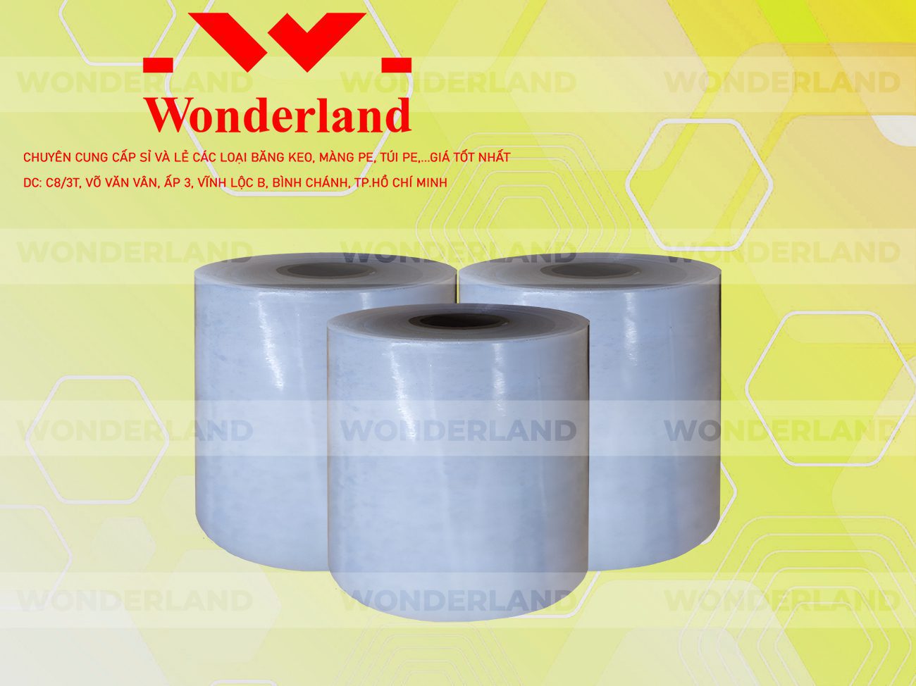 MÀNG PE TRẮNG 13.1KG LÕI 1.2KG CHẤT LƯỢNG CAO WONDERLAND