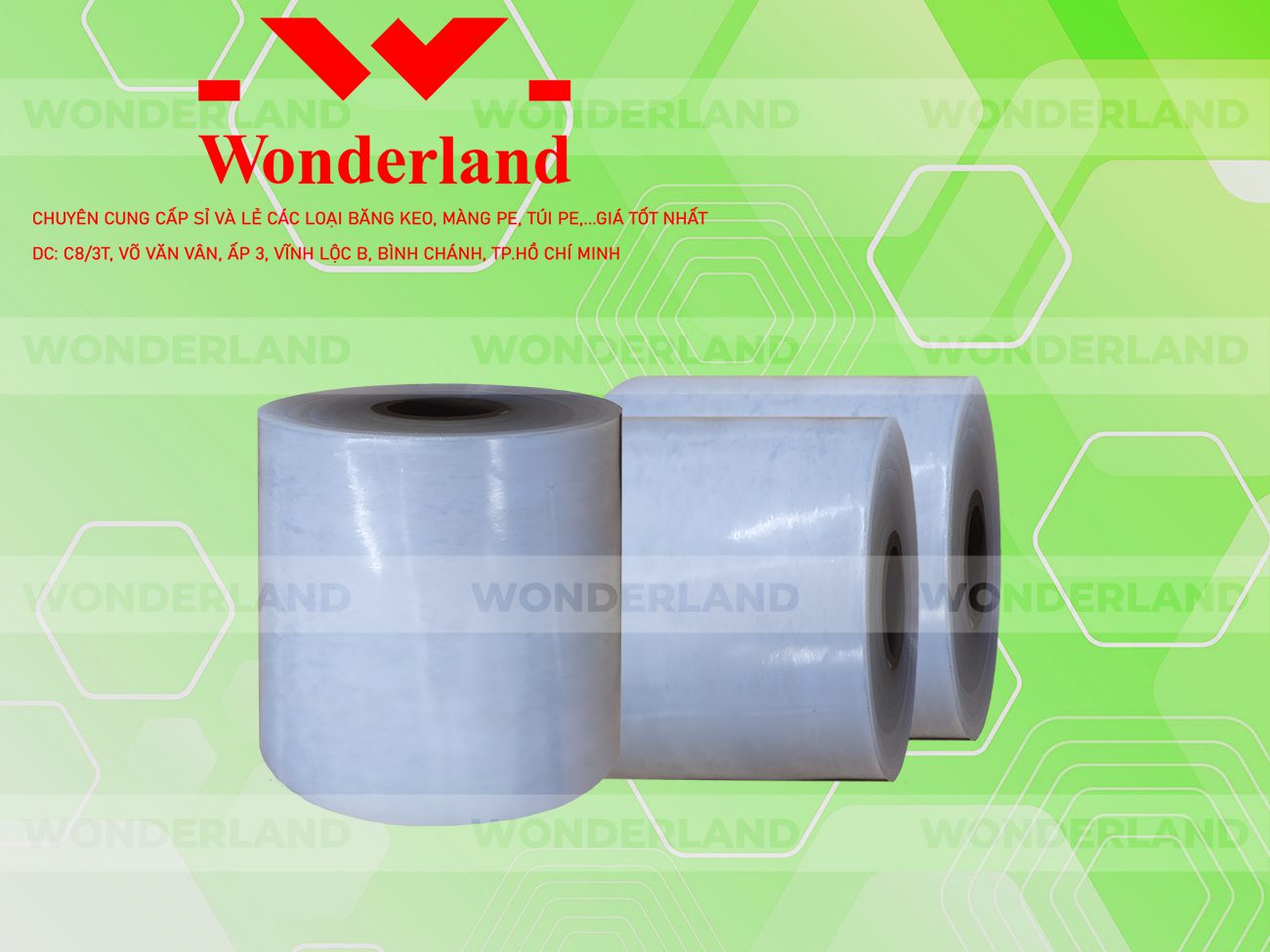 MÀNG PE TRẮNG 13.2KG LÕI 1.2KG CHẤT LƯỢNG CAO WONDERLAND