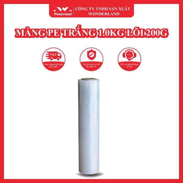 MÀNG PE TRẮNG 1.0KG LÕI 200G WONDERLAND
