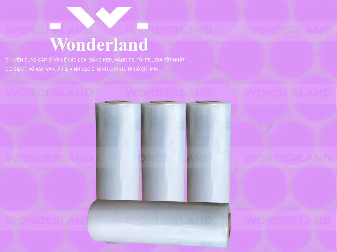 MÀNG PE TRẮNG 4.9KG LÕI 200G CHẤT LƯỢNG CAO WONDERLAND