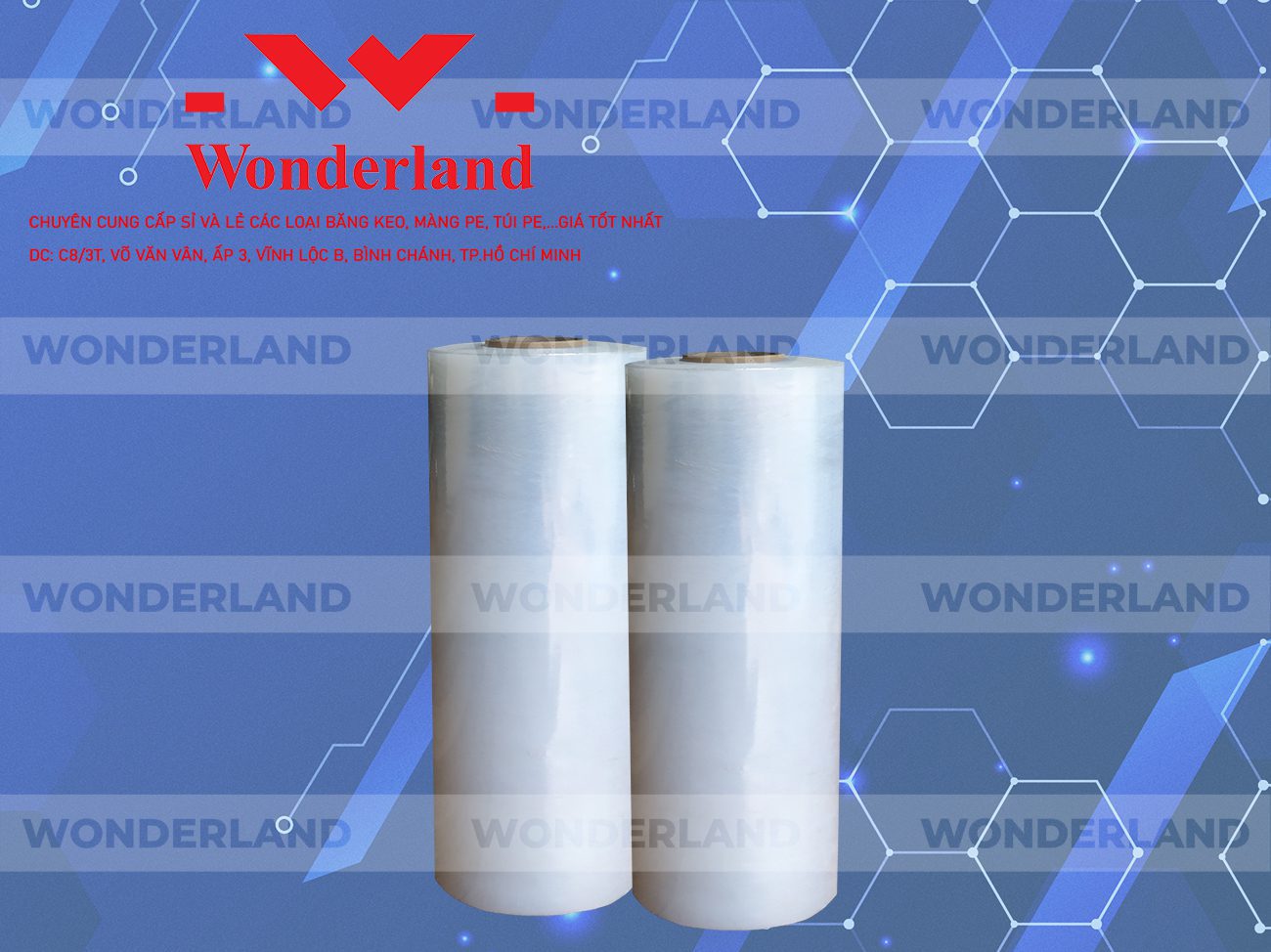 MÀNG PE TRẮNG 8.3KG LÕI 500G CHẤT LƯỢNG CAO WONDERLAND