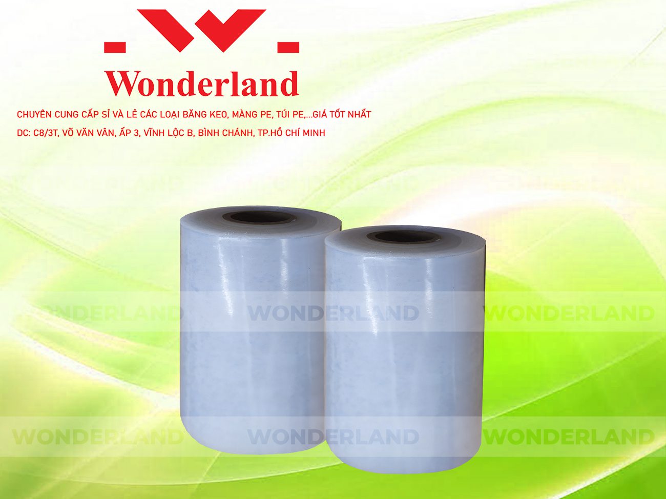 MÀNG PE TRẮNG 9.0KG LÕI 500G CHẤT LƯỢNG CAO WONDERLAND