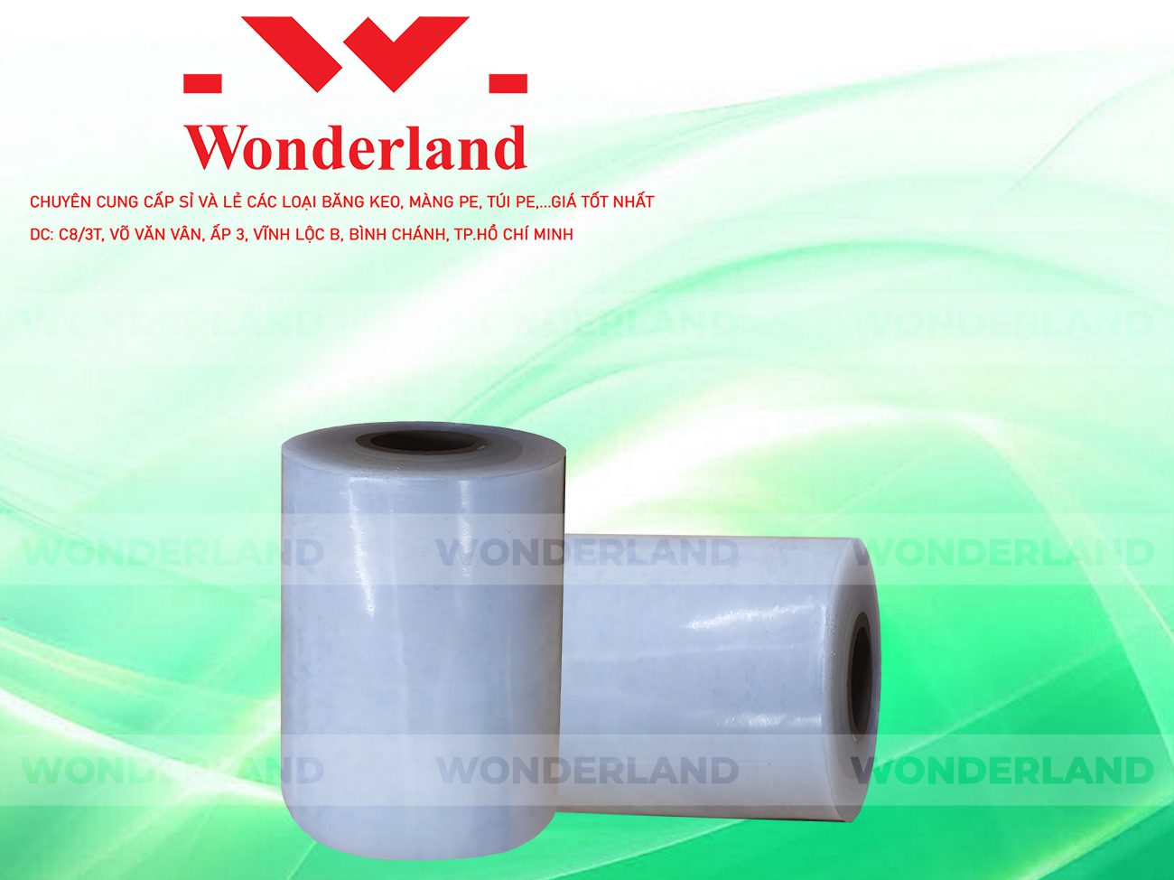 MÀNG PE TRẮNG 9.1KG LÕI 500G CHẤT LƯỢNG CAO WONDERLAND