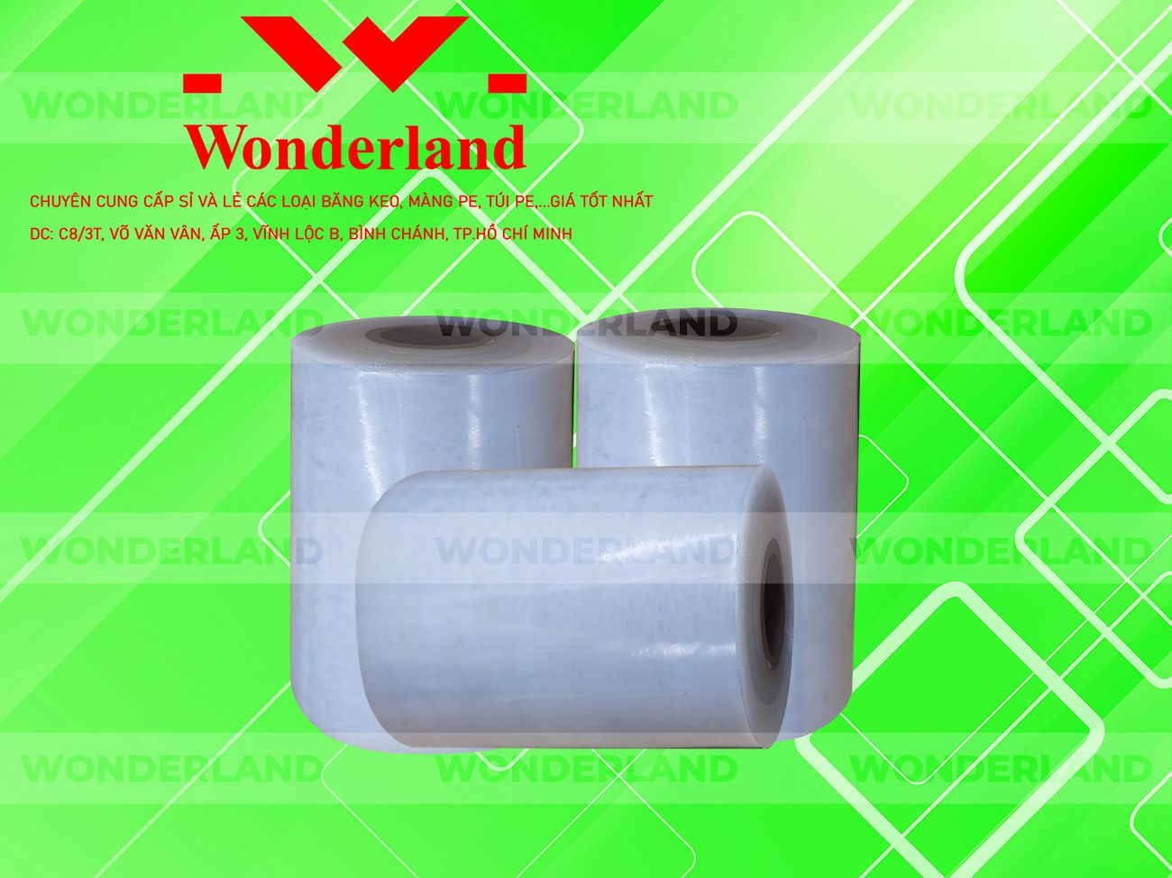 MÀNG PE TRẮNG 9.9KG LÕI 500G CHẤT LƯỢNG CAO WONDERLAND