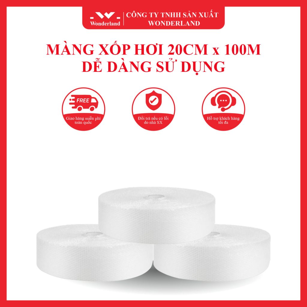 MÀNG XỐP HƠI 20CM x 100M DỄ DÀNG SỬ DỤNG