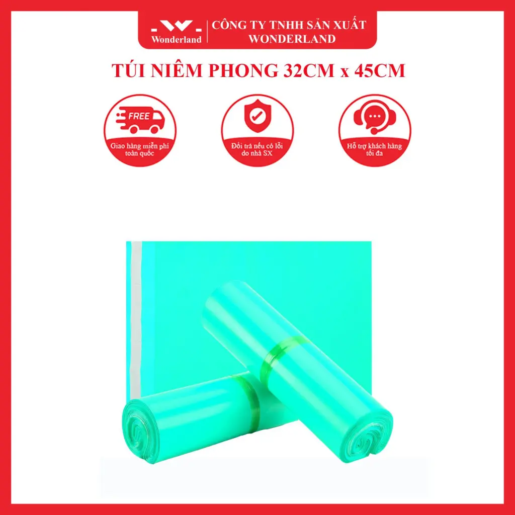 TÚI NIÊM PHONG MÀU XANH DẠ QUANG 32CM x 45CM WONDERLAND GIÁ SỈ TỐT NHẤT