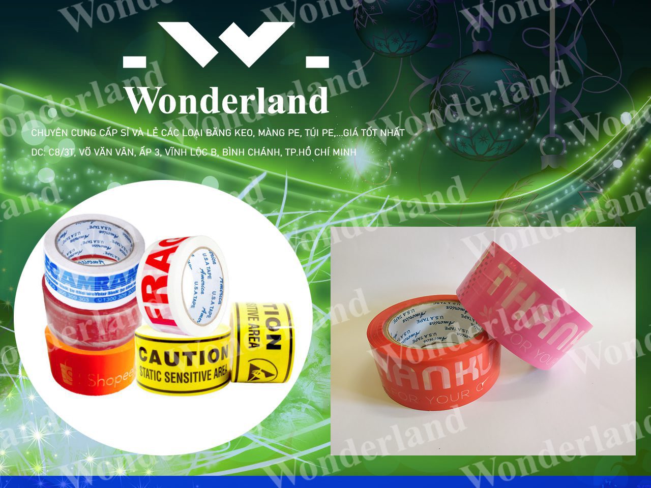 WONDERLAND NHẬN IN BĂNG KEO SỐ LƯỢNG ÍT CHỈ TỪ 10 CUỘN