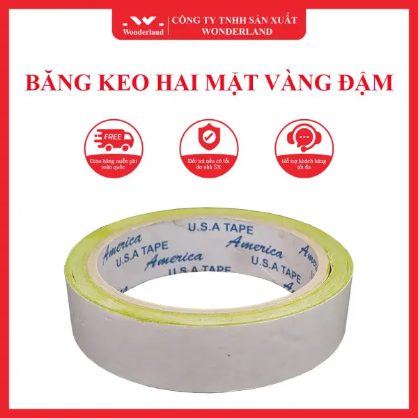 BĂNG KEO HAI MẶT VÀNG ĐẬM WONDERLAND