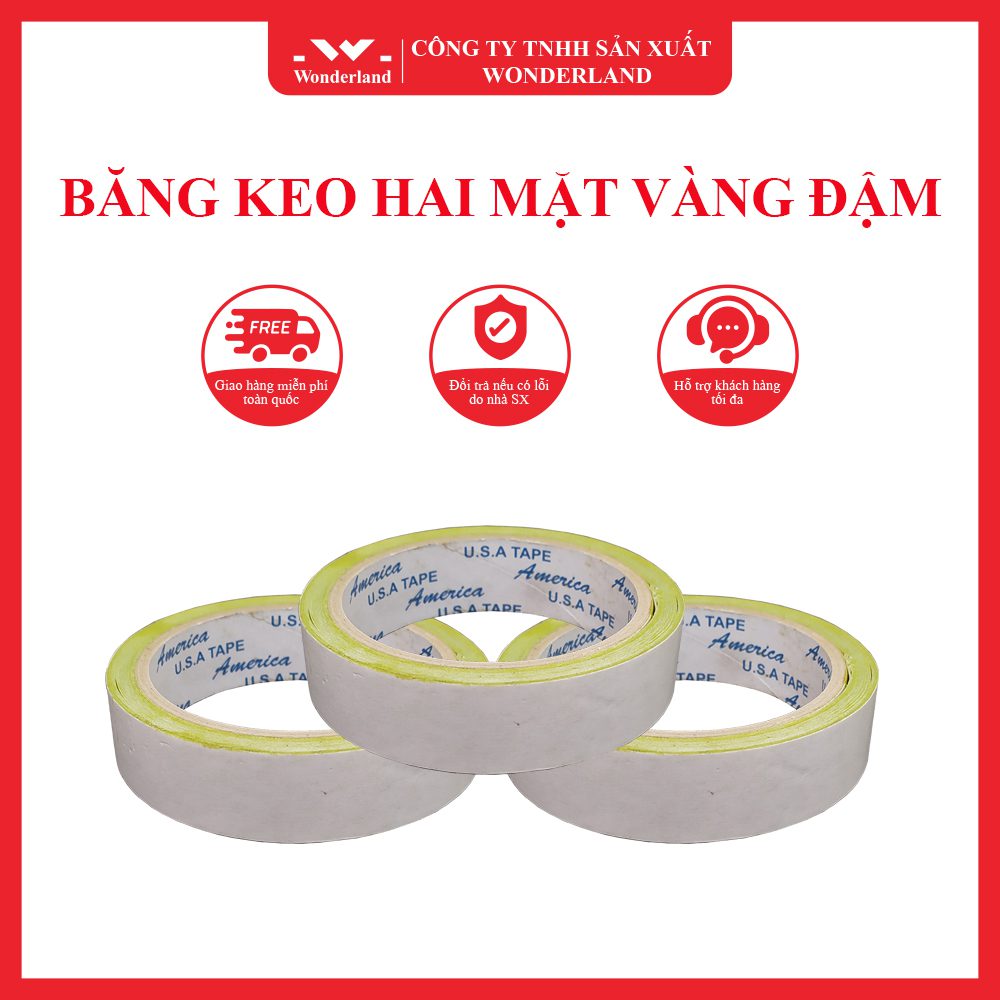 BĂNG KEO 2 MẶT VÀNG ĐẬM GIÁ SỈ TỐT NHẤT TẠI WONDERLAND