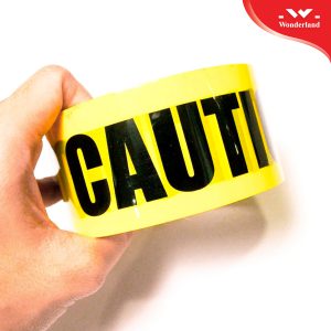 BĂNG KEO IN CHỮ CAUTION CHO CÔNG TY XUẤT NHẬP KHẨU