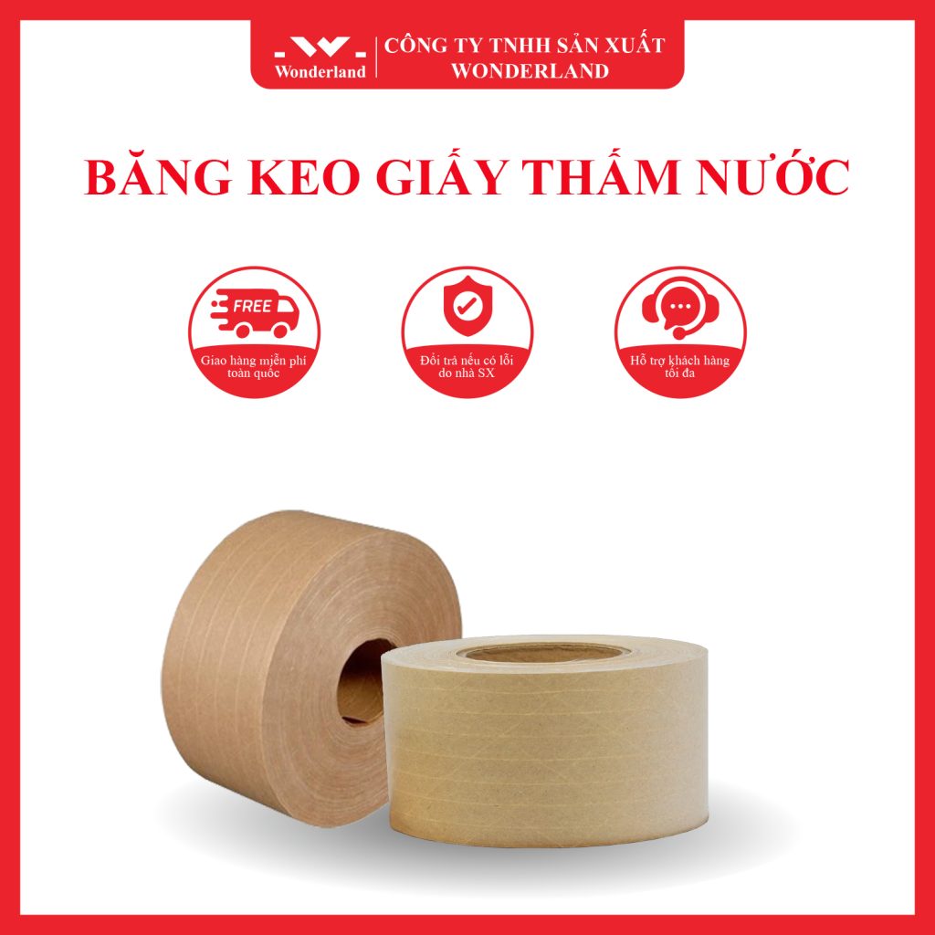 BĂNG KEO GIẤY THẤM NƯỚC CÓ CHỈ