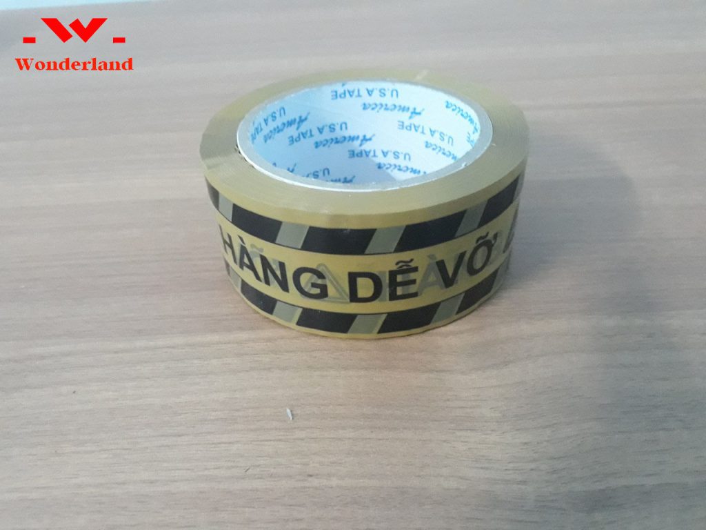 Băng keo in chữ cảnh báo